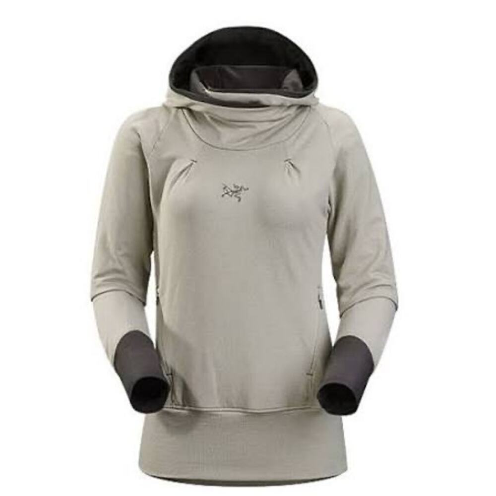 Arc’teryx Detente Hoody Sweatshirt Oatmeal / Hunter Green Women’s L